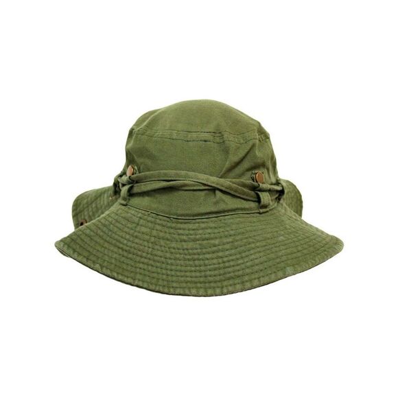 Safari Style Cotton Hat With Chin Cord & Side Snaps - Picture 4 of 9